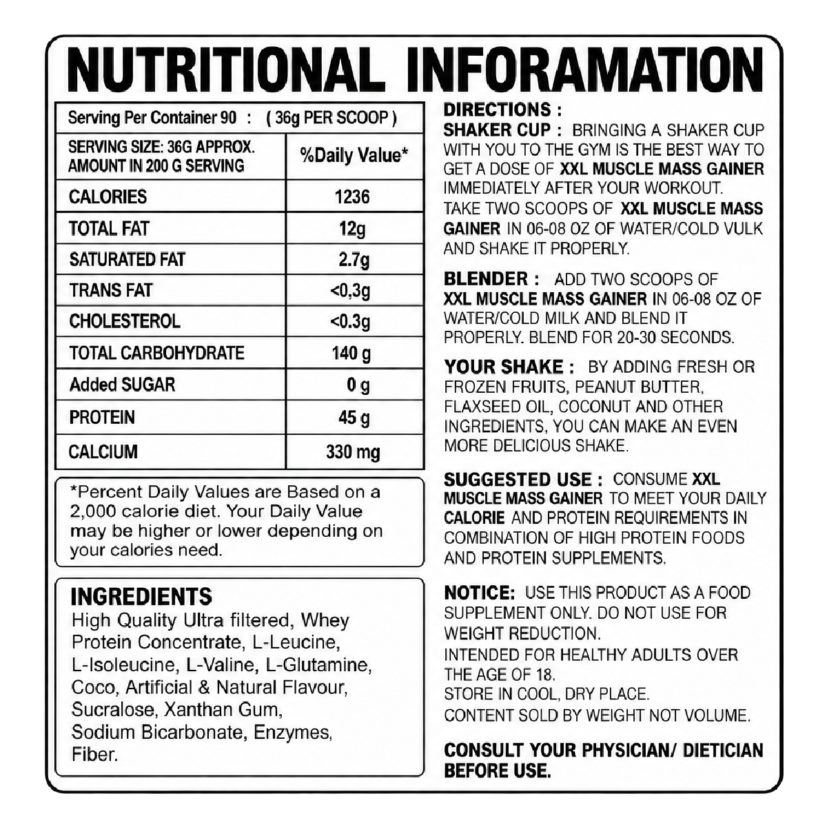XXL Muscle 2.7 KG